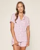 Women's Pima Short Sleeve Short Set in Fleurs de Rose sold by Petite Plume