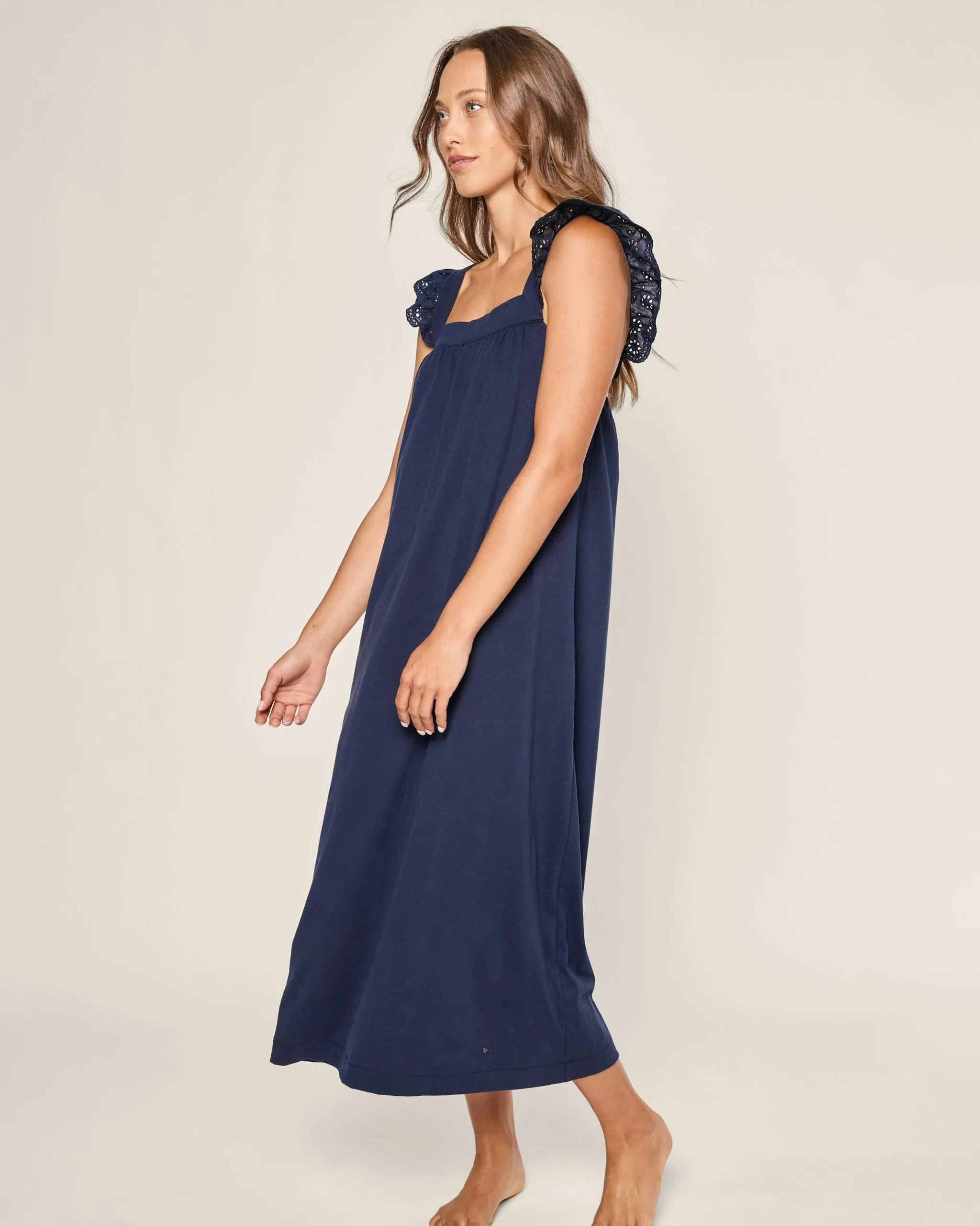 Women's Pima Clara Nightgown in Navy sold by Petite Plume product image thumbnail 3