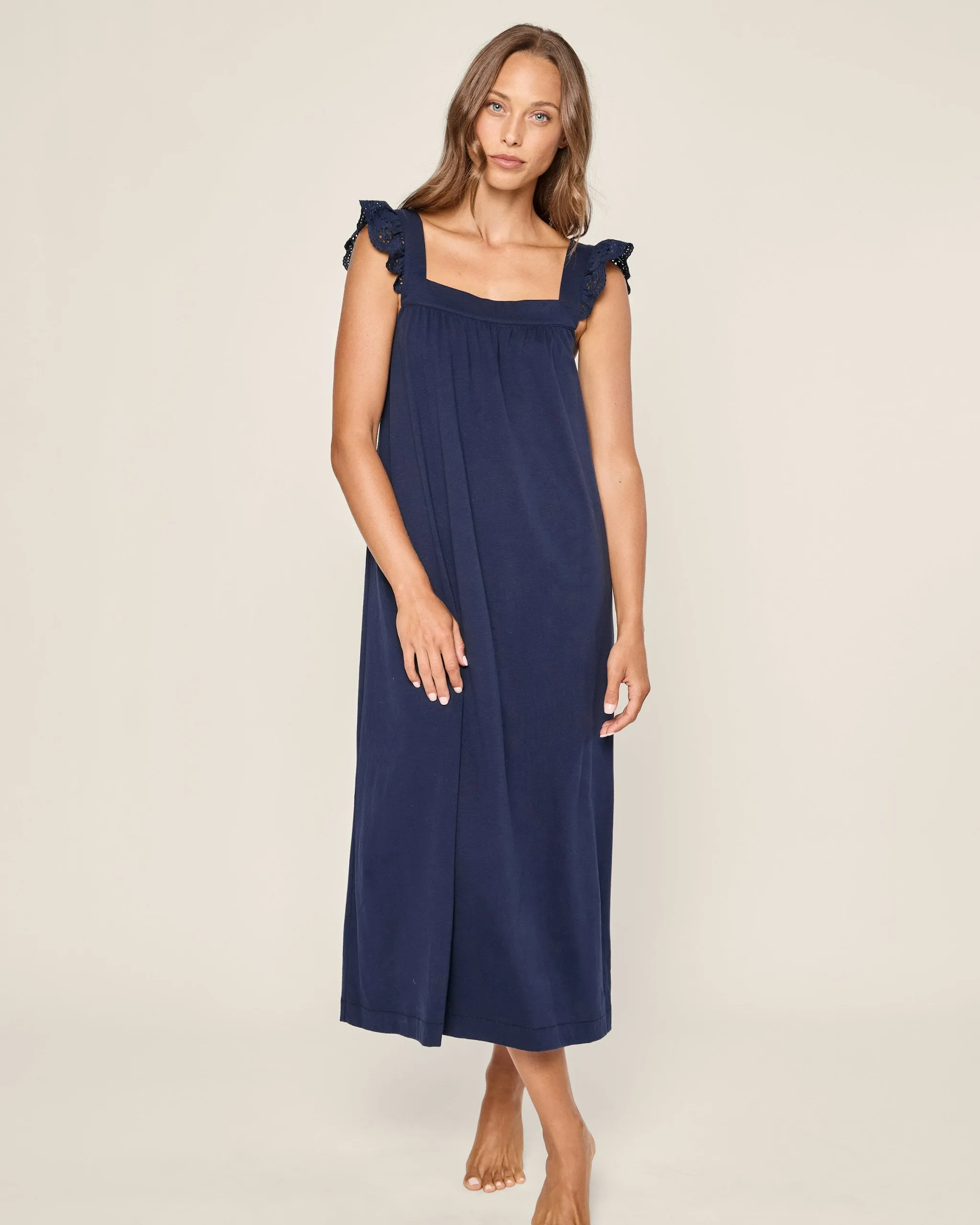 Women's Pima Clara Nightgown in Navy sold by Petite Plume product image thumbnail 2