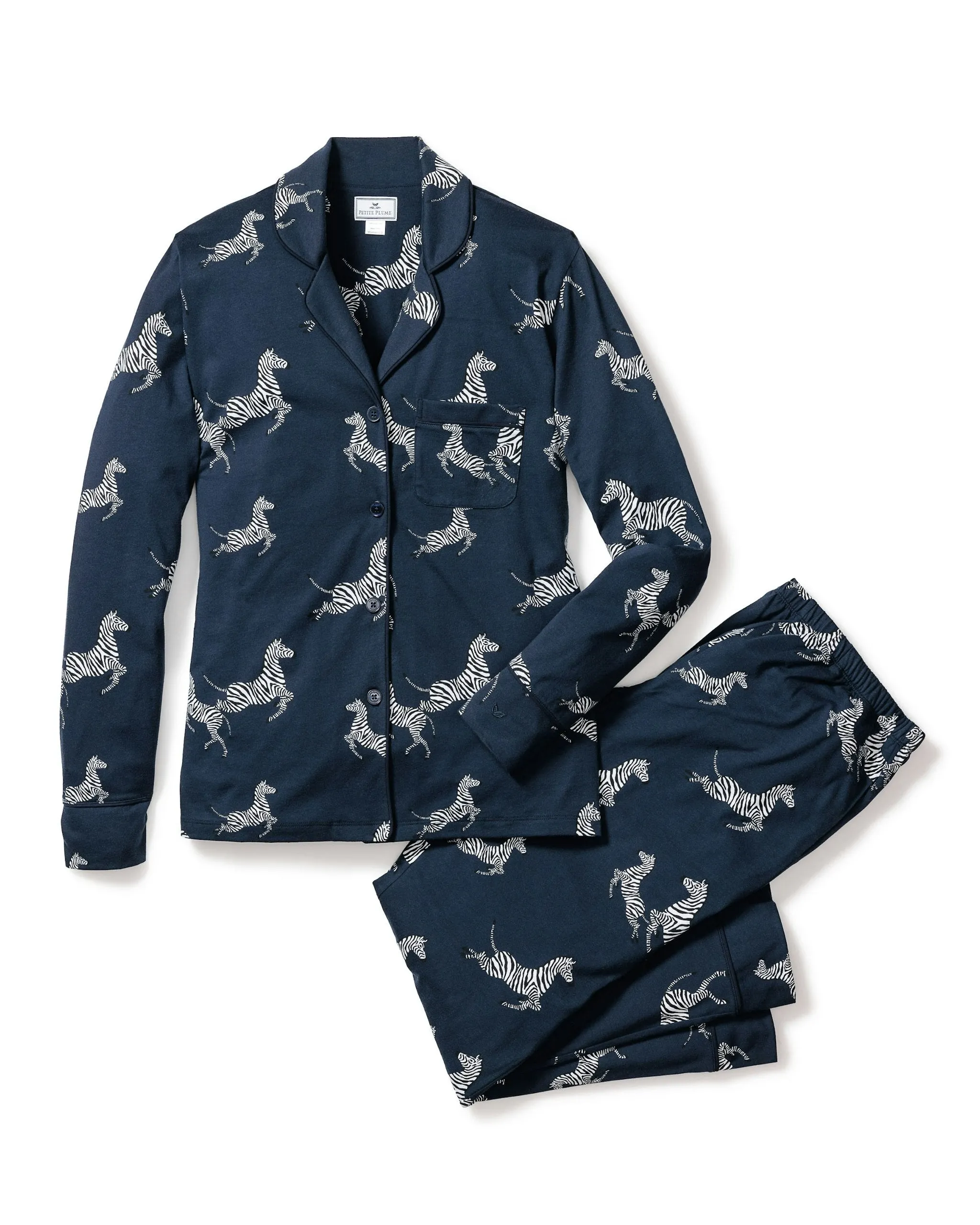Women's Pima Pajama Set in Zèbre de Nuit sold by Petite Plume