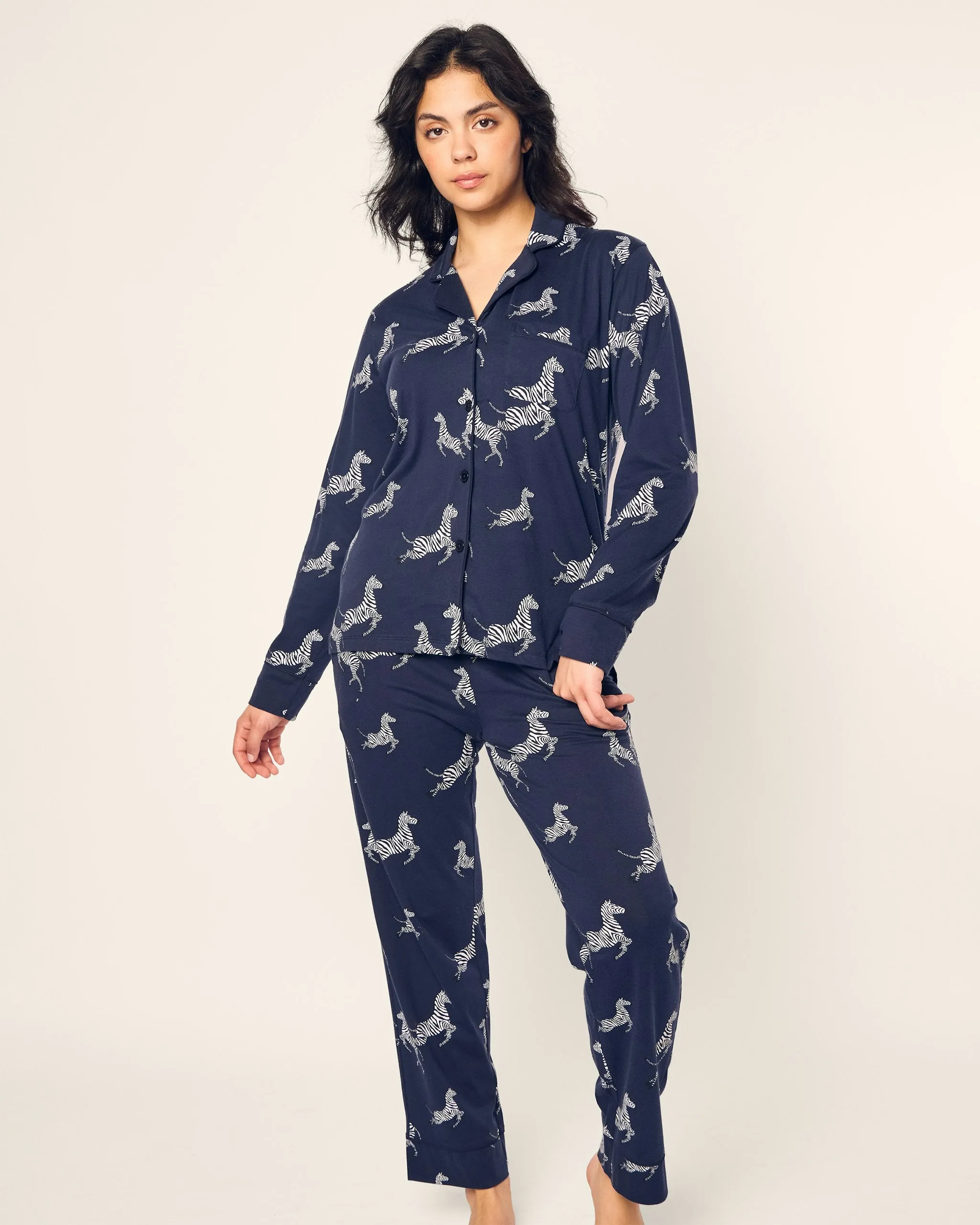 Women's Pima Pajama Set in Zèbre de Nuit sold by Petite Plume product image thumbnail 2