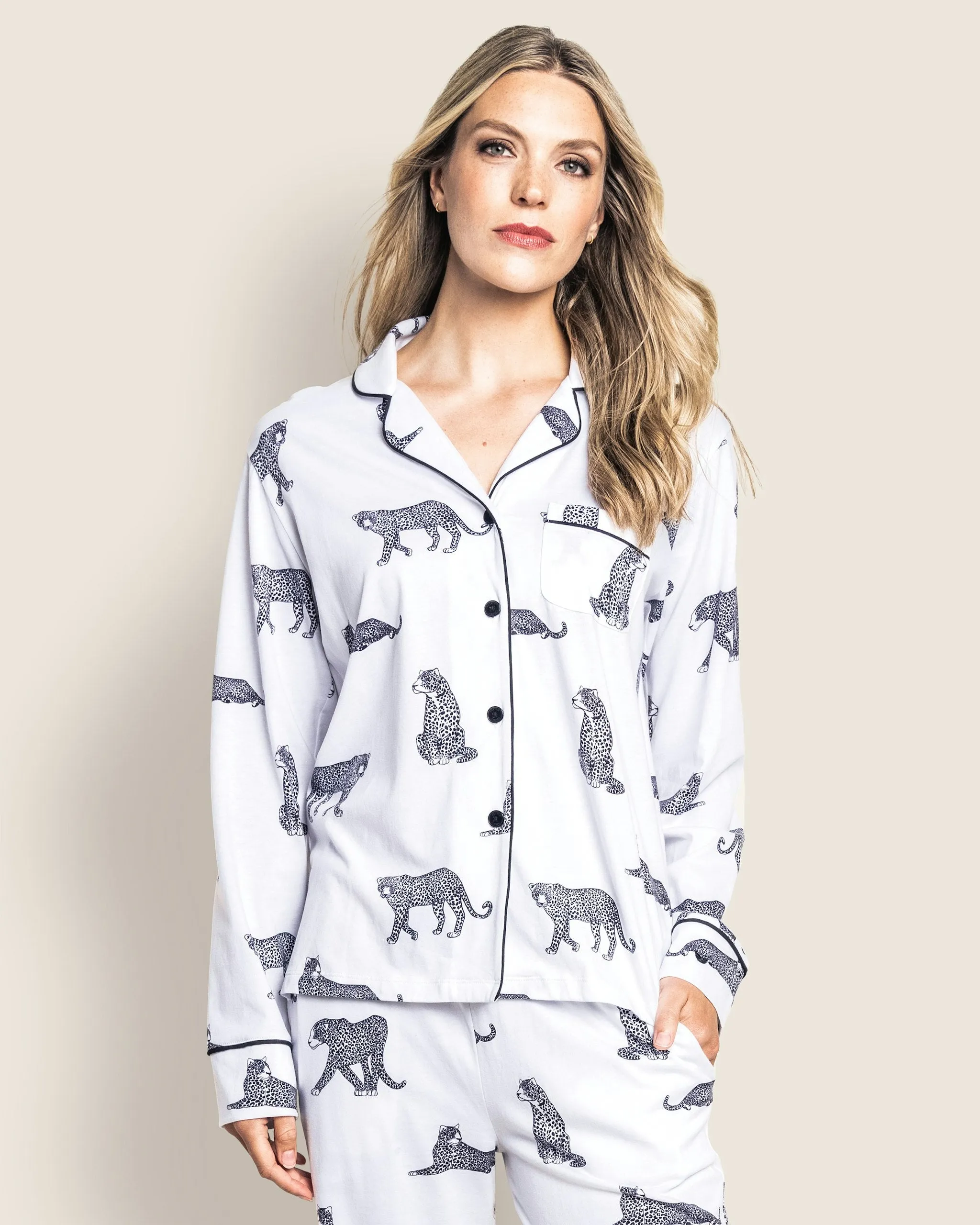 Women's Pima Pajama Set in Panthère de Paris sold by Petite Plume product image thumbnail 4