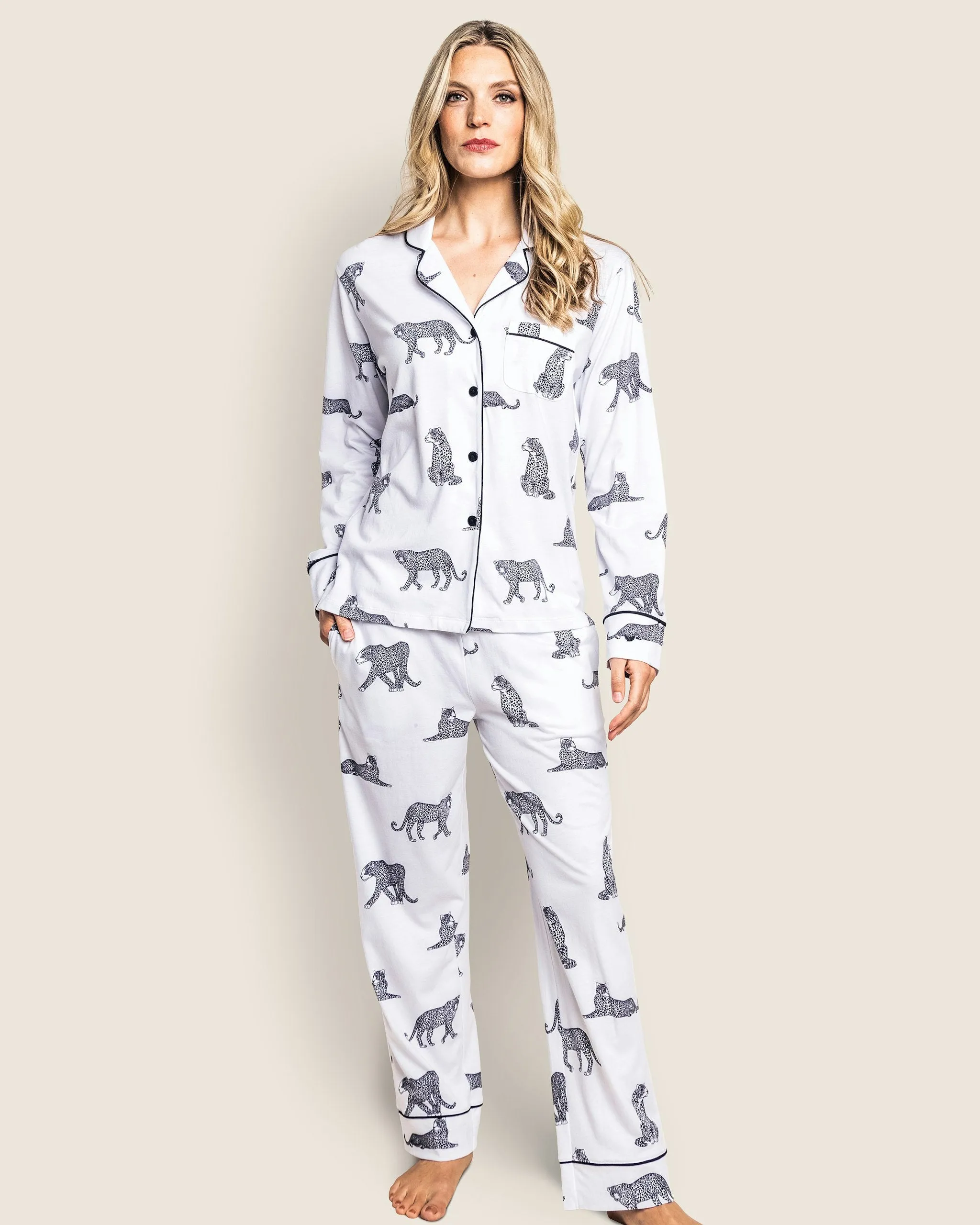Women's Pima Pajama Set in Panthère de Paris sold by Petite Plume product image thumbnail 2