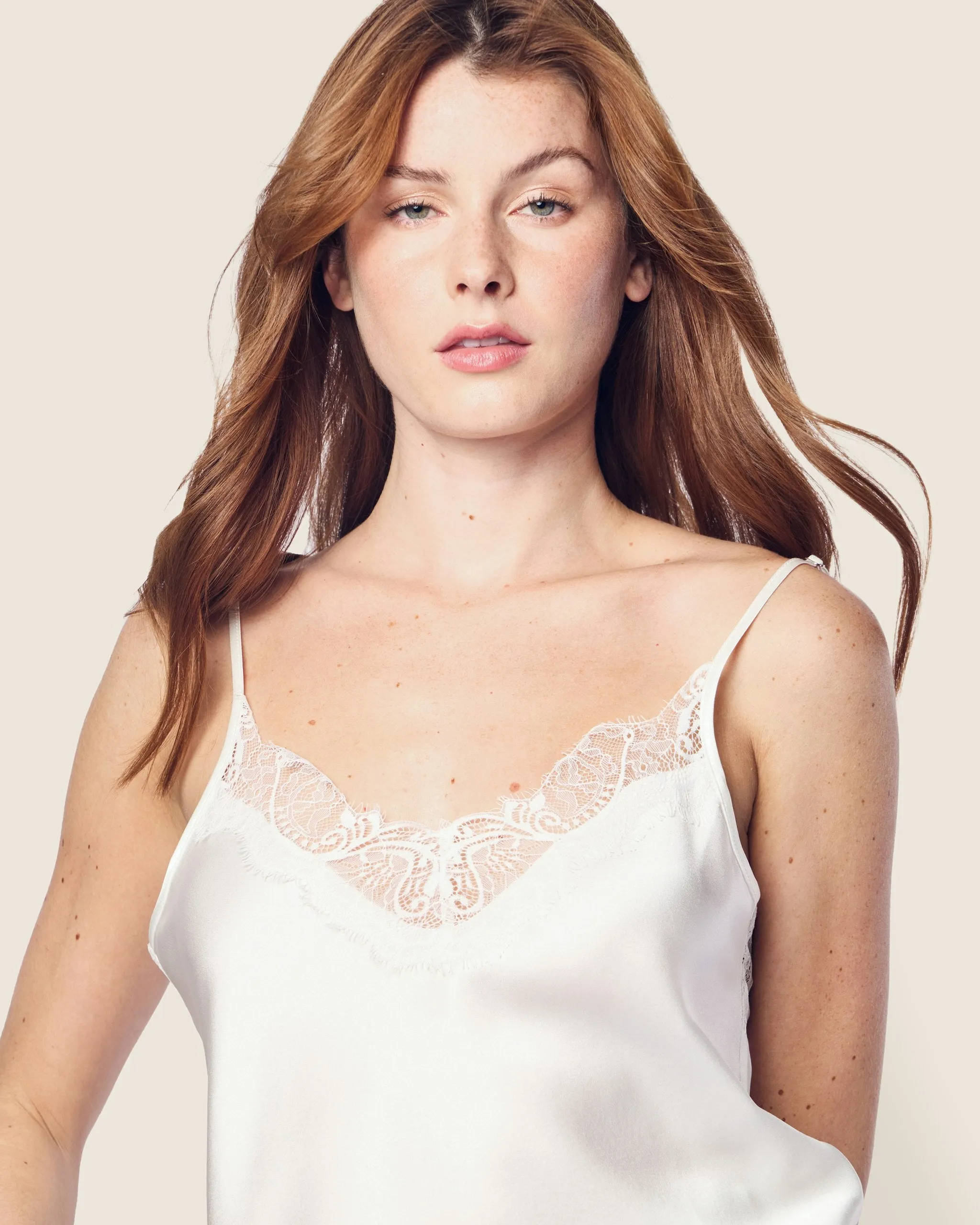 Women's Silk Lace Cami Short Set in White sold by Petite Plume product image thumbnail 5