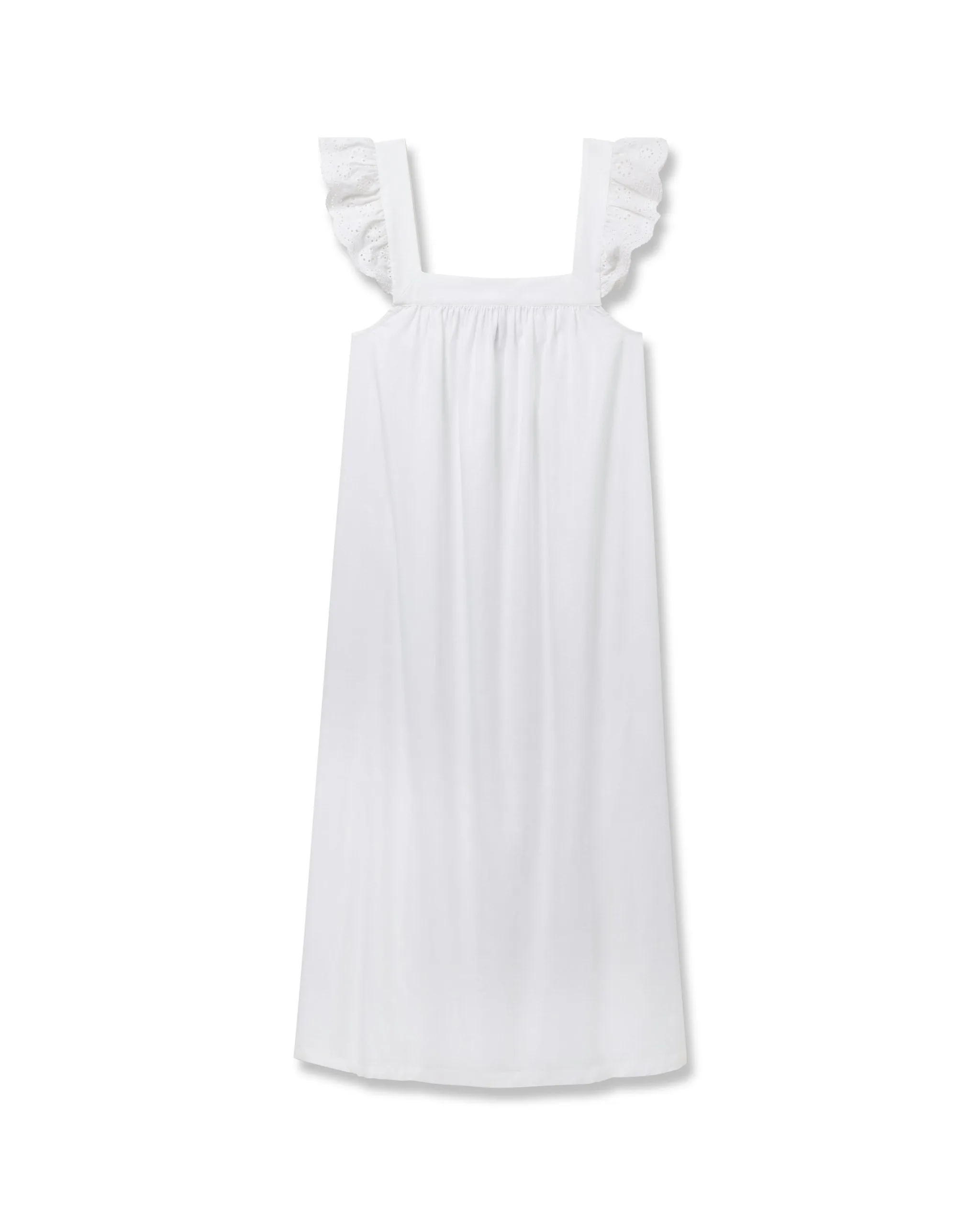 Women's Twill Clara Nightgown in White sold by Petite Plume