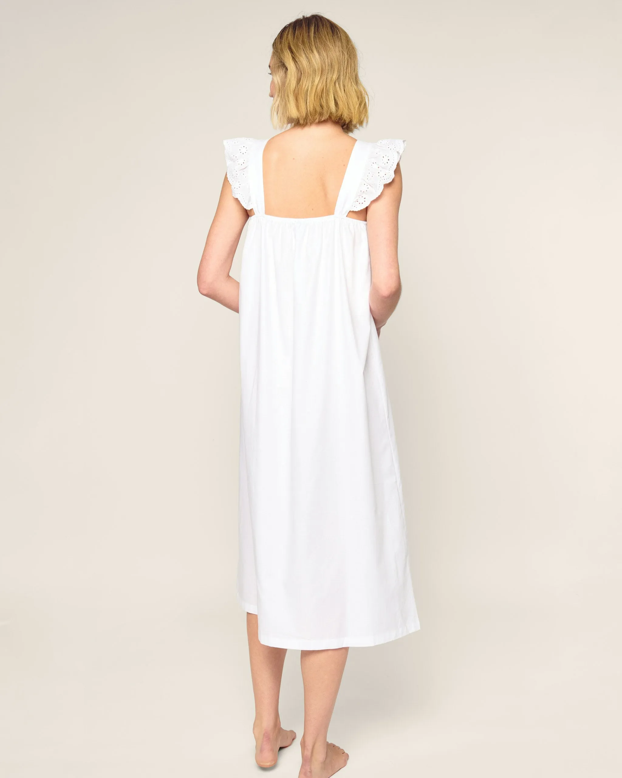 Women's Twill Clara Nightgown in White sold by Petite Plume product image thumbnail 4