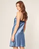 Women's Silk Lace Slip Dress in Mystique Blue sold by Petite Plume