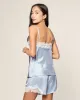 Women's Silk Lace Cami Short Set in Periwinkle sold by Petite Plume