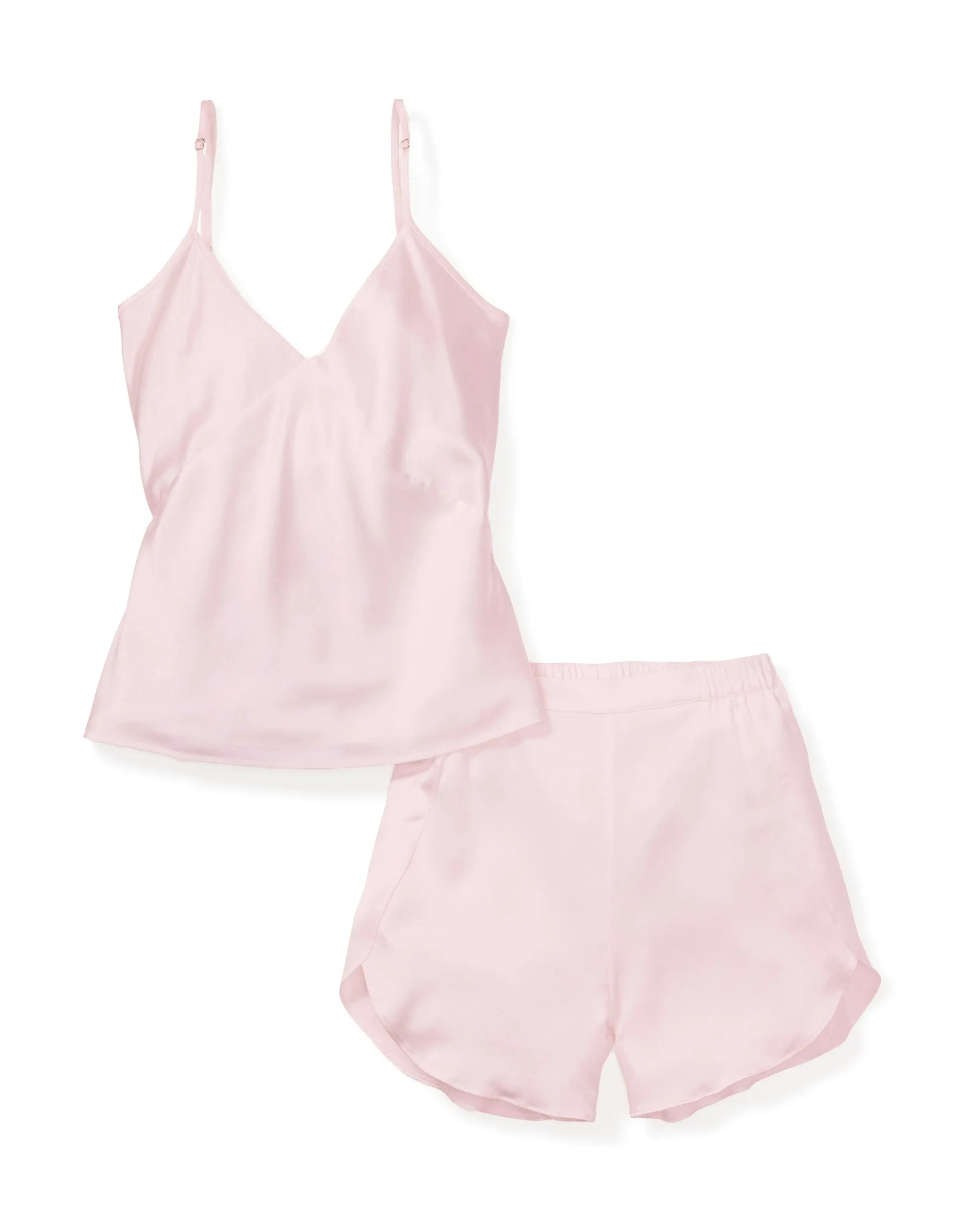 Women's Silk Cami Short Set in Pink sold by Petite Plume