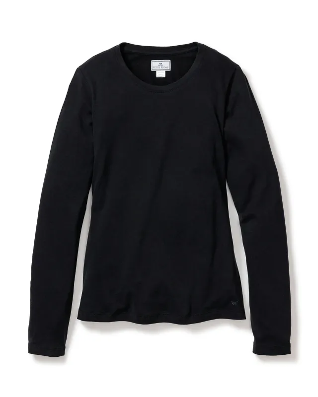 Women's Pima Long Sleeve Top in Black sold by Petite Plume