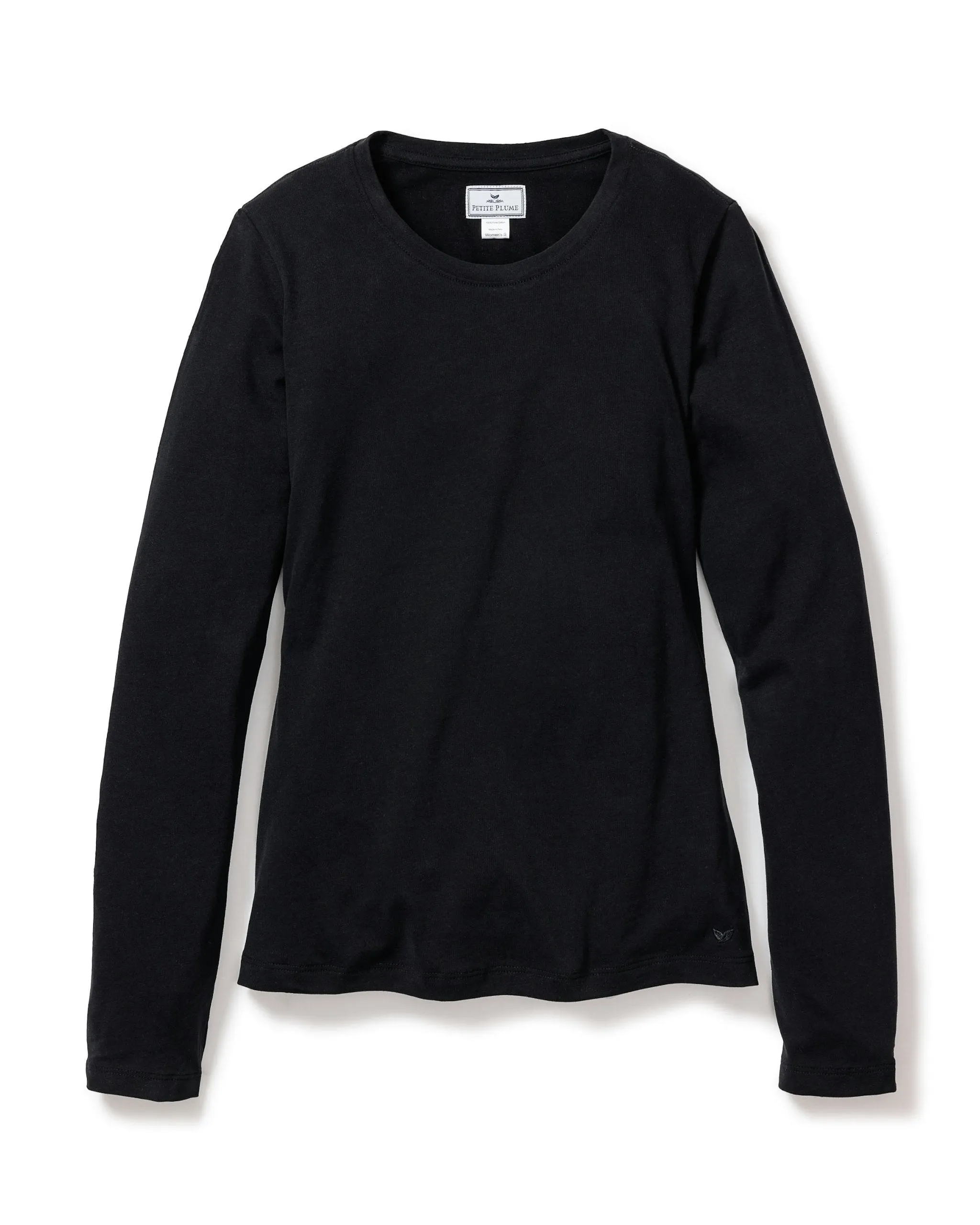 Women's Pima Long Sleeve Top in Black sold by Petite Plume