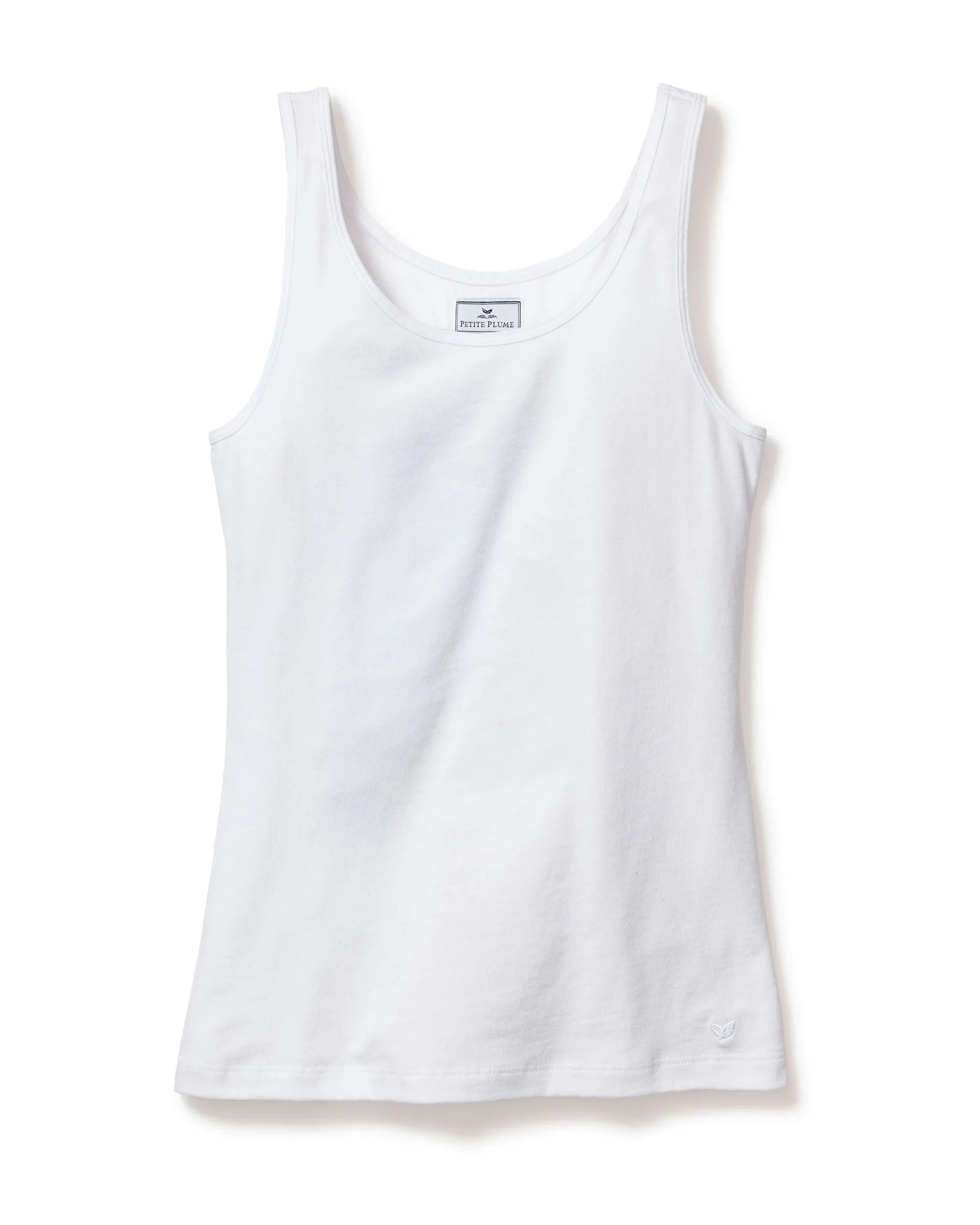 Women's Pima Tank Top in White sold by Petite Plume