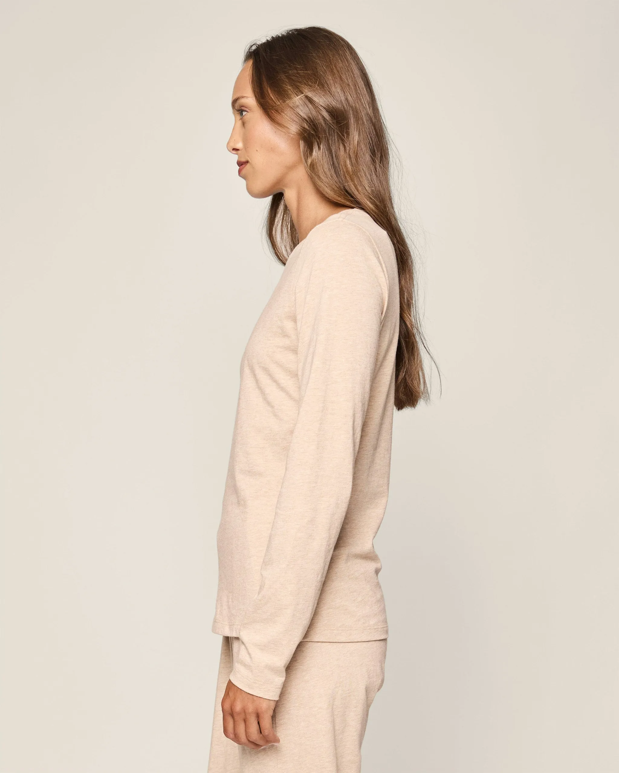 Women's Pima Long Sleeve Top in Camel sold by Petite Plume product image thumbnail 3