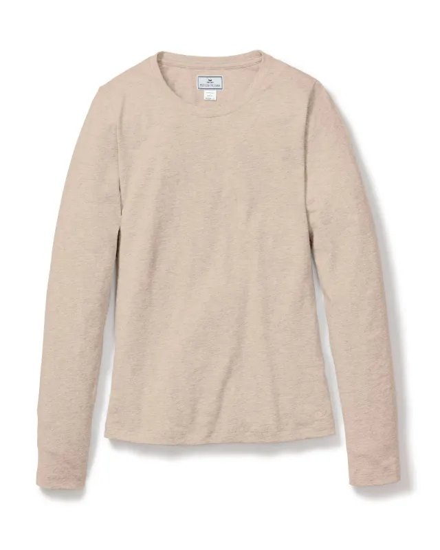 Women's Pima Long Sleeve Top in Camel sold by Petite Plume