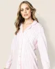 Women's Pima Nightshirt in Pink Stripe sold by Petite Plume