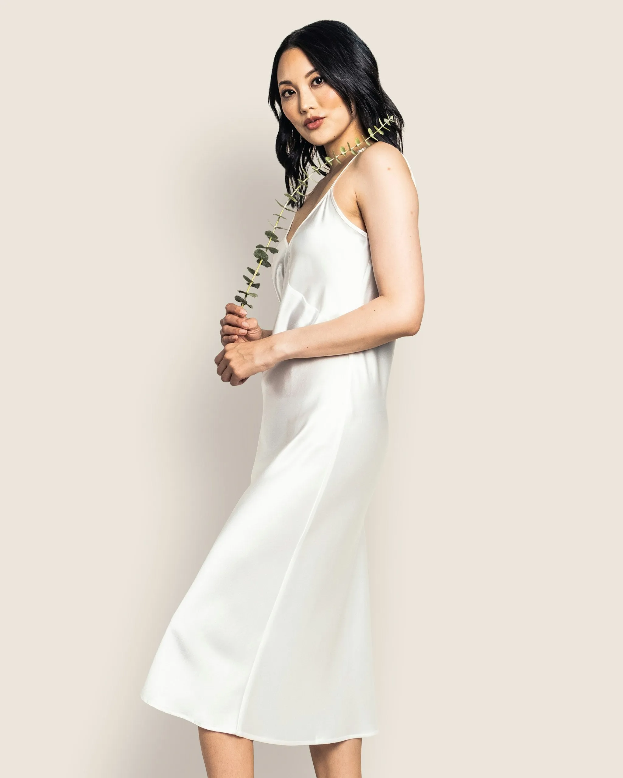 Women's Silk Cosette Nightgown in White sold by Petite Plume product image thumbnail 3