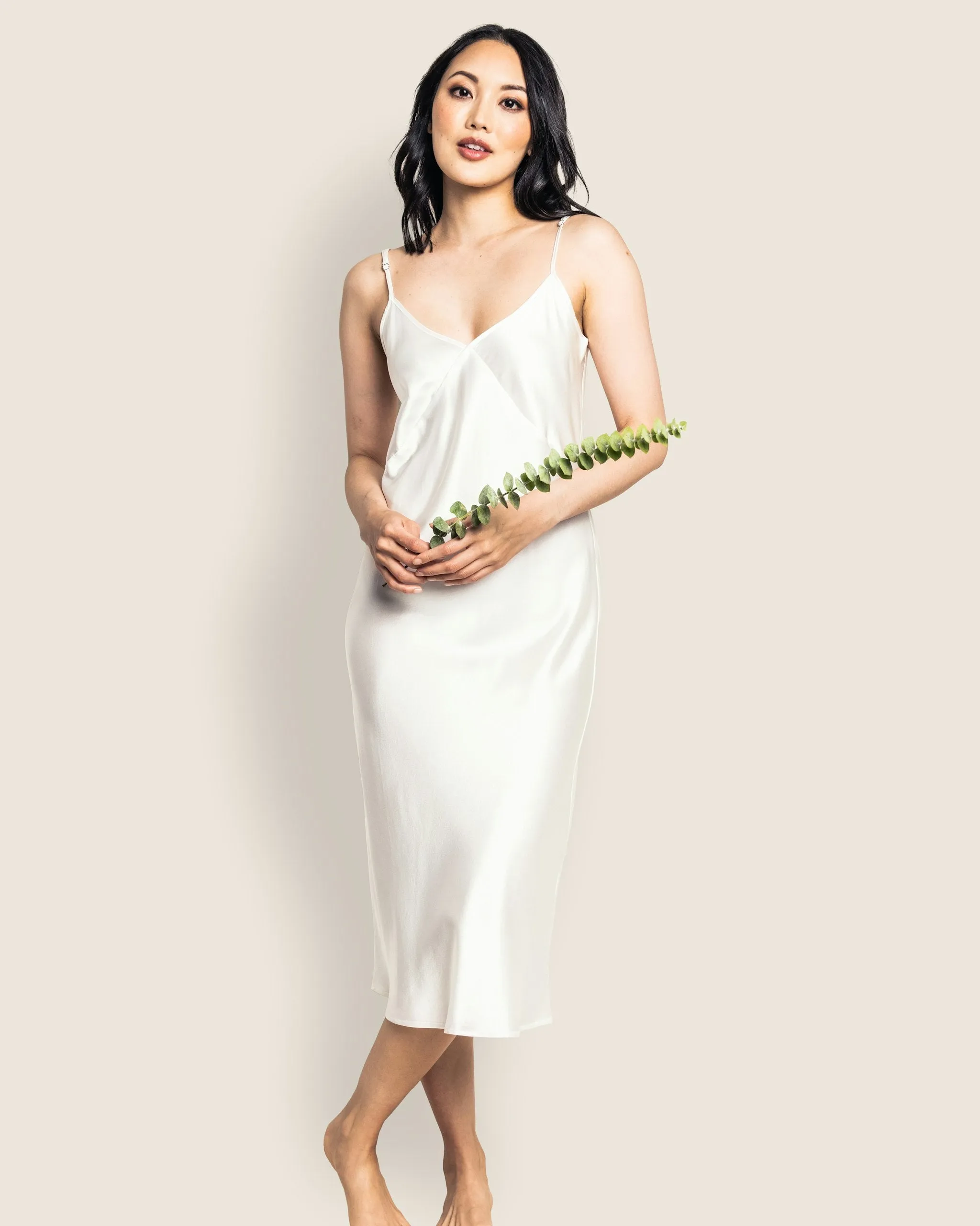 Women's Silk Cosette Nightgown in White sold by Petite Plume product image thumbnail 2