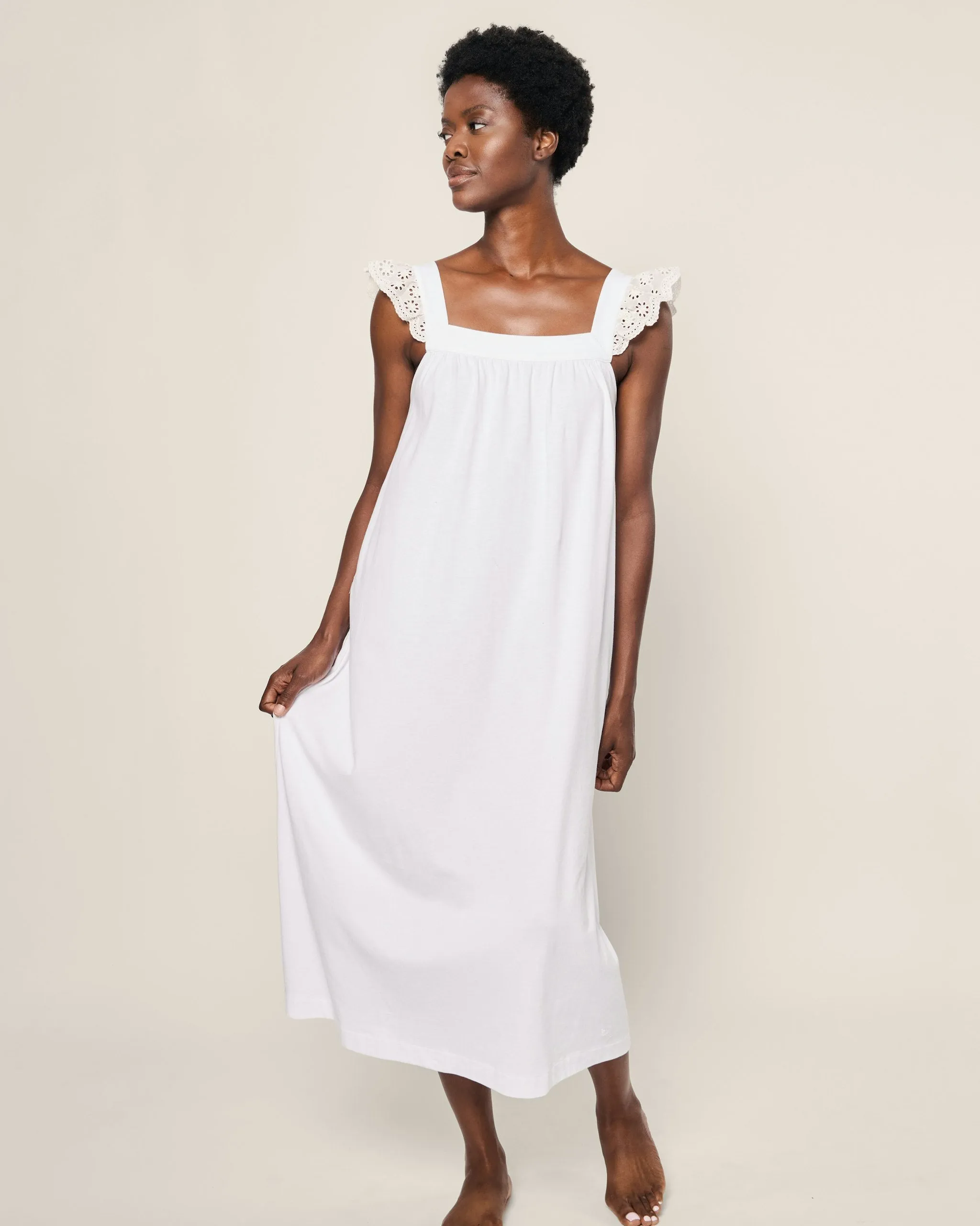Women's Pima Clara Nightgown in White sold by Petite Plume product image thumbnail 2