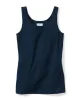 Women's Pima Tank Top in Navy sold by Petite Plume