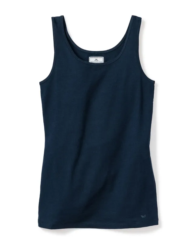 Women's Pima Tank Top in Navy sold by Petite Plume