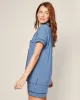 Women's Pima Short Sleeve Short Set in Mystique Blue sold by Petite Plume