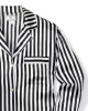 Women's Silk Pajama Set in Black and White Bengal Stripe sold by Petite Plume