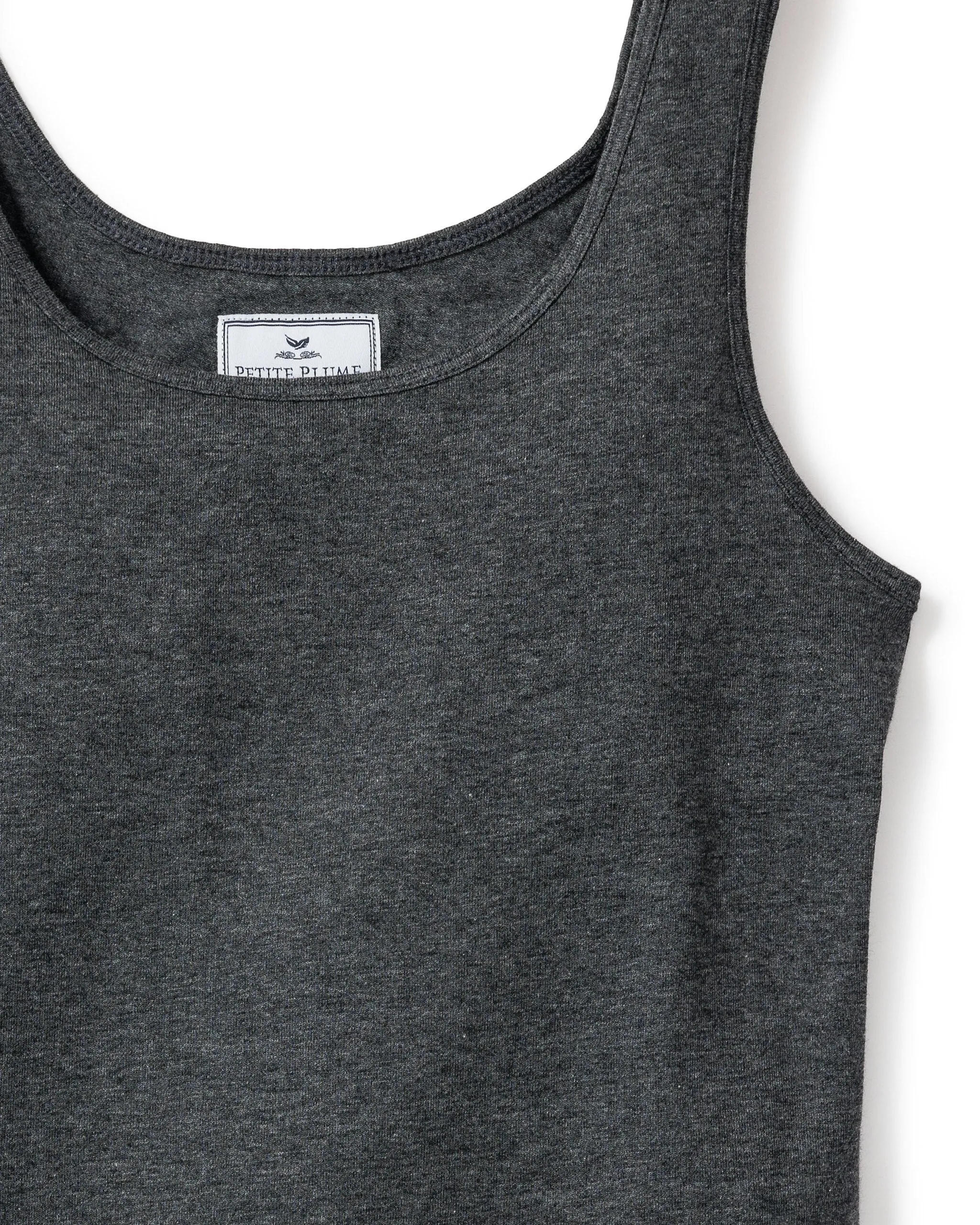 Women's Pima Tank Top in Dark Heather Grey sold by Petite Plume product image thumbnail 3