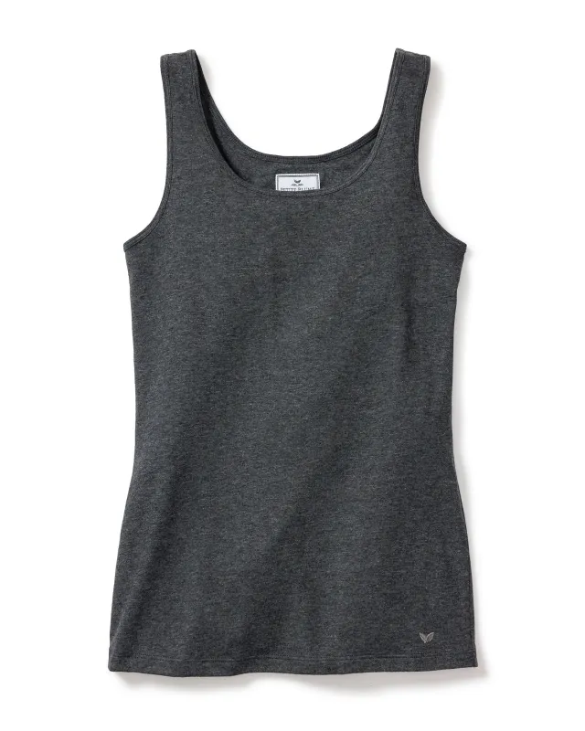 Women's Pima Tank Top in Dark Heather Grey sold by Petite Plume