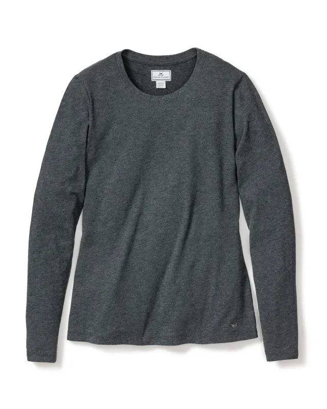 Women's Pima Long Sleeve Top in Dark Heather Grey sold by Petite Plume