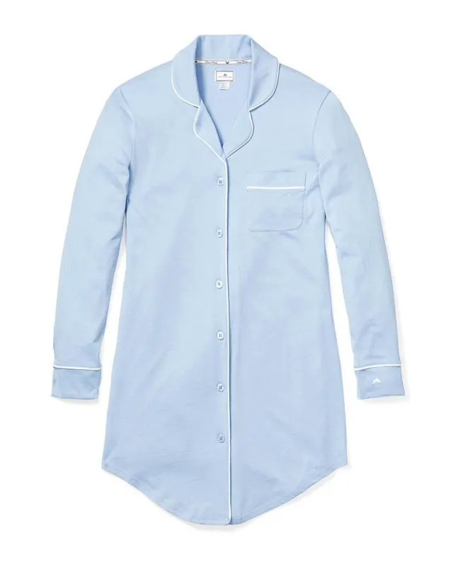 Women's Pima Nightshirt in Periwinkle sold by Petite Plume