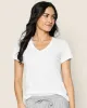 Women's Pima Short Sleeve Top in White sold by Petite Plume