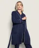 Women's Pima Robe in Navy sold by Petite Plume