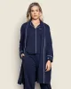 Women's Pima Robe in Navy sold by Petite Plume