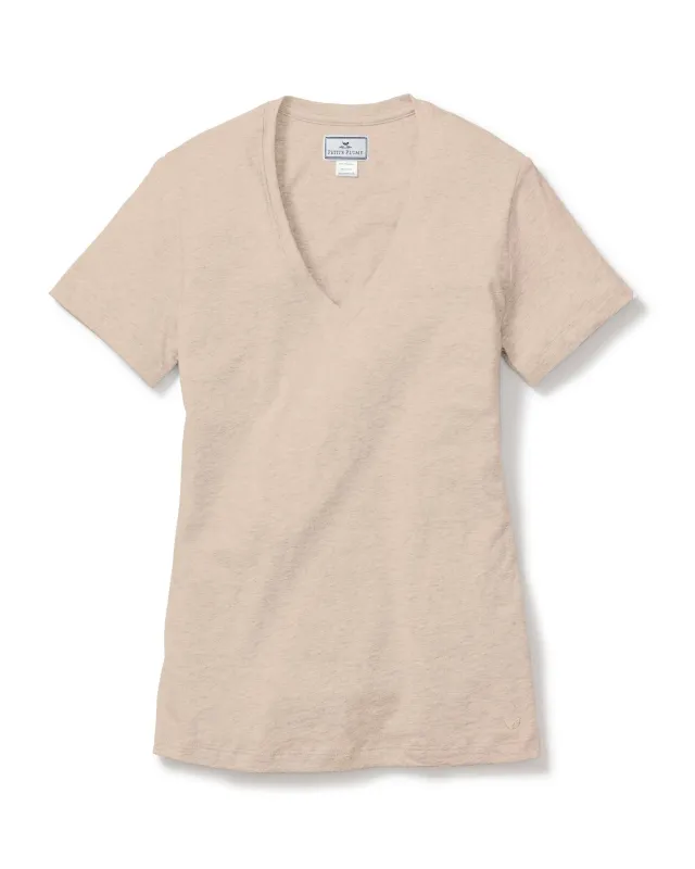 Women's Pima Short Sleeve Top in Camel sold by Petite Plume
