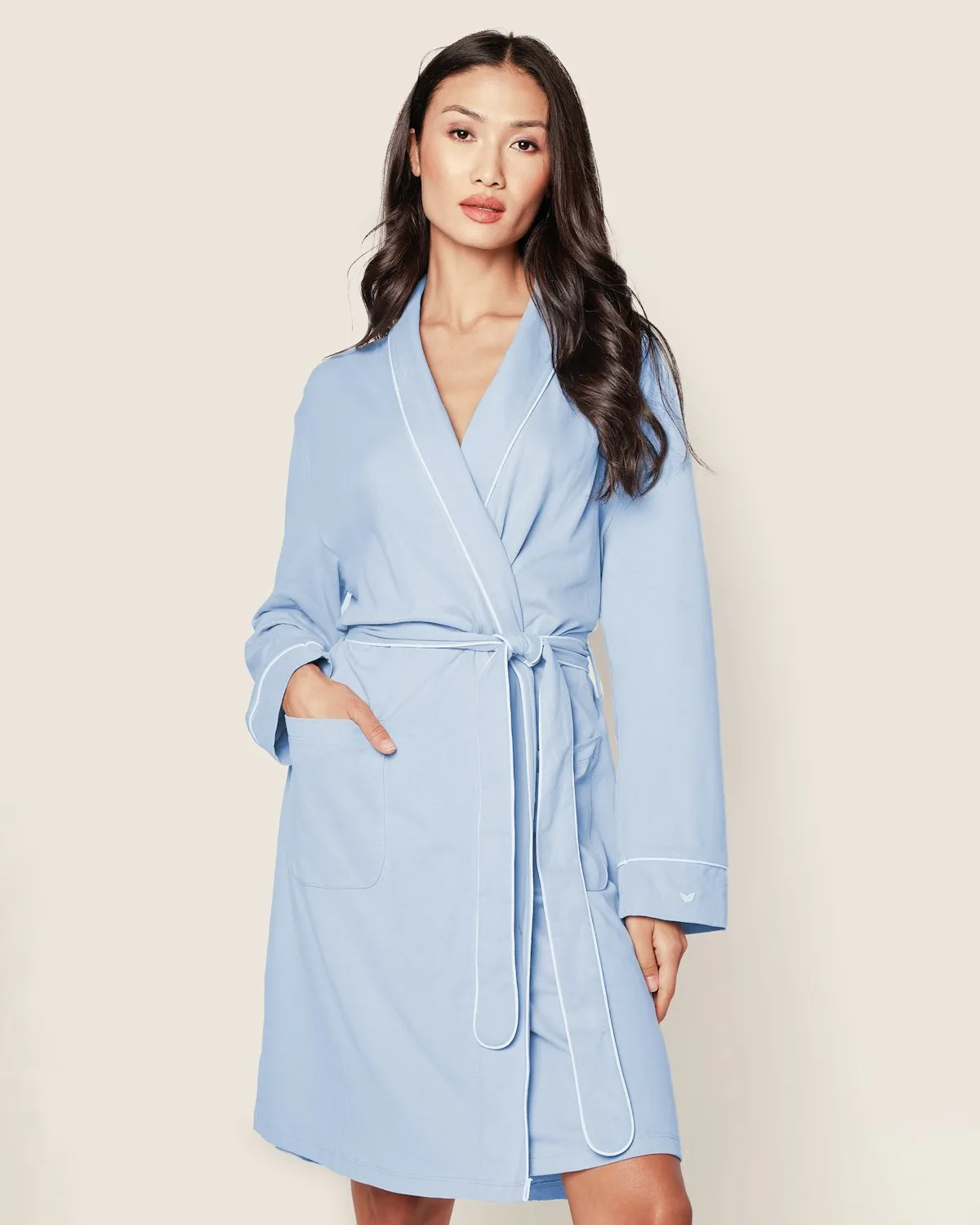 Women's Pima Robe in Light Heather Grey sold by Petite Plume product image thumbnail 5