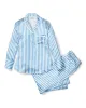 Women's Silk Pajama Set in Pink Stripe sold by Petite Plume