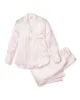 Women's Silk Pajama Set in Pink Stripe sold by Petite Plume