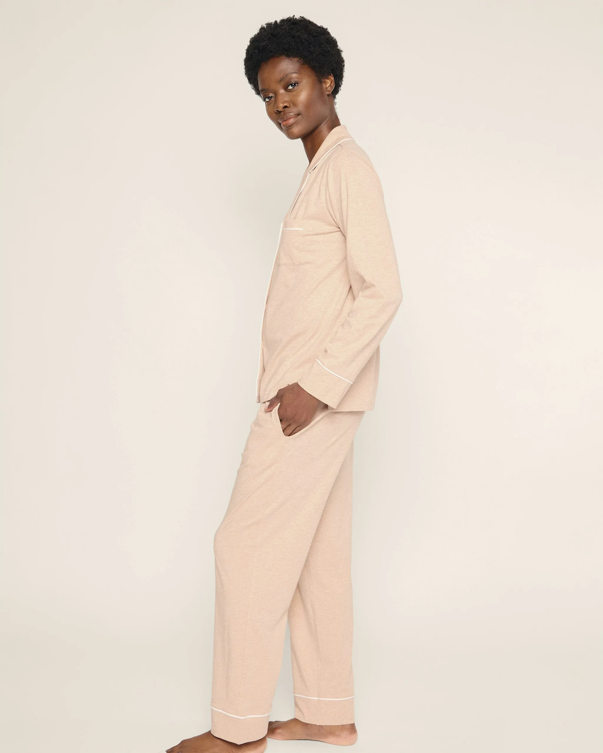 Women's Pima Pajama Set in Camel sold by Petite Plume product image thumbnail 3