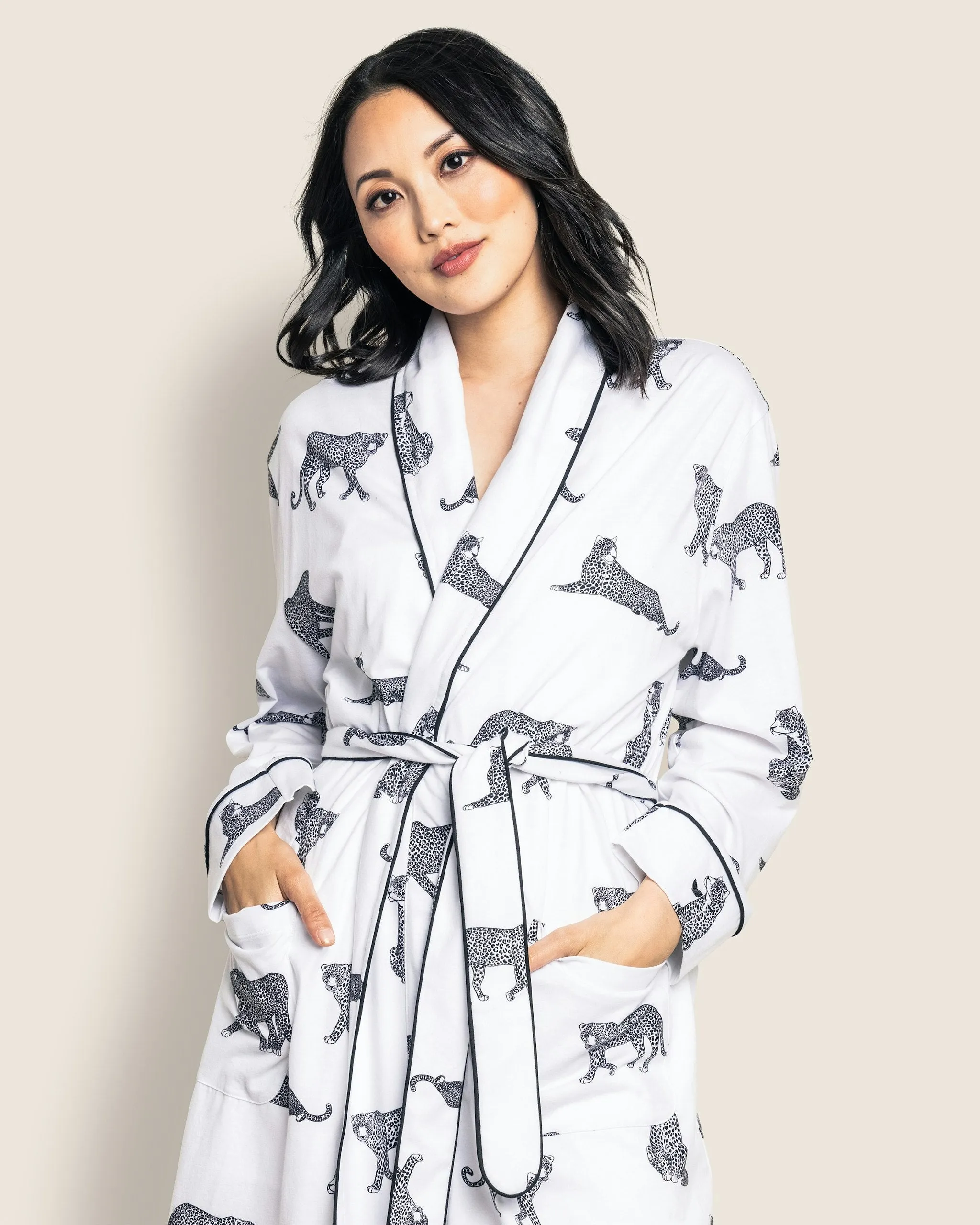 Women's Pima Robe in Panthère de Paris sold by Petite Plume product image thumbnail 3