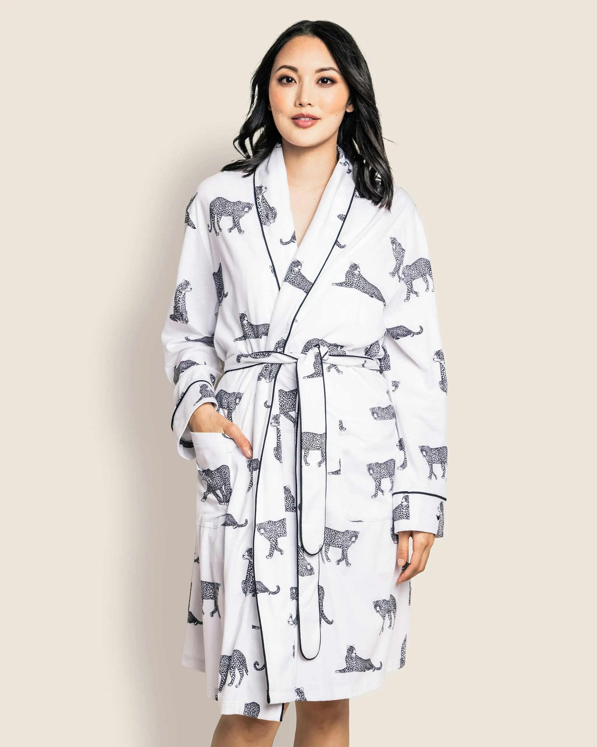 Women's Pima Robe in Panthère de Paris sold by Petite Plume product image thumbnail 2
