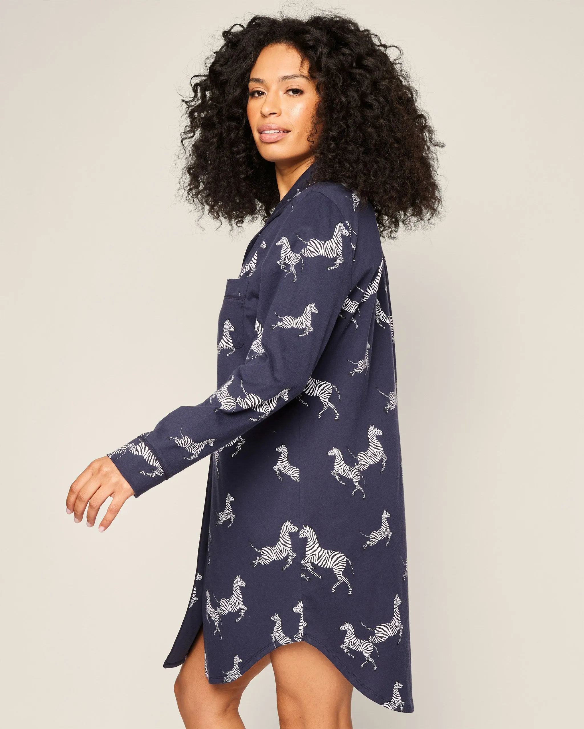 Women's Pima Nightshirt in Zèbre de Nuit sold by Petite Plume product image thumbnail 3