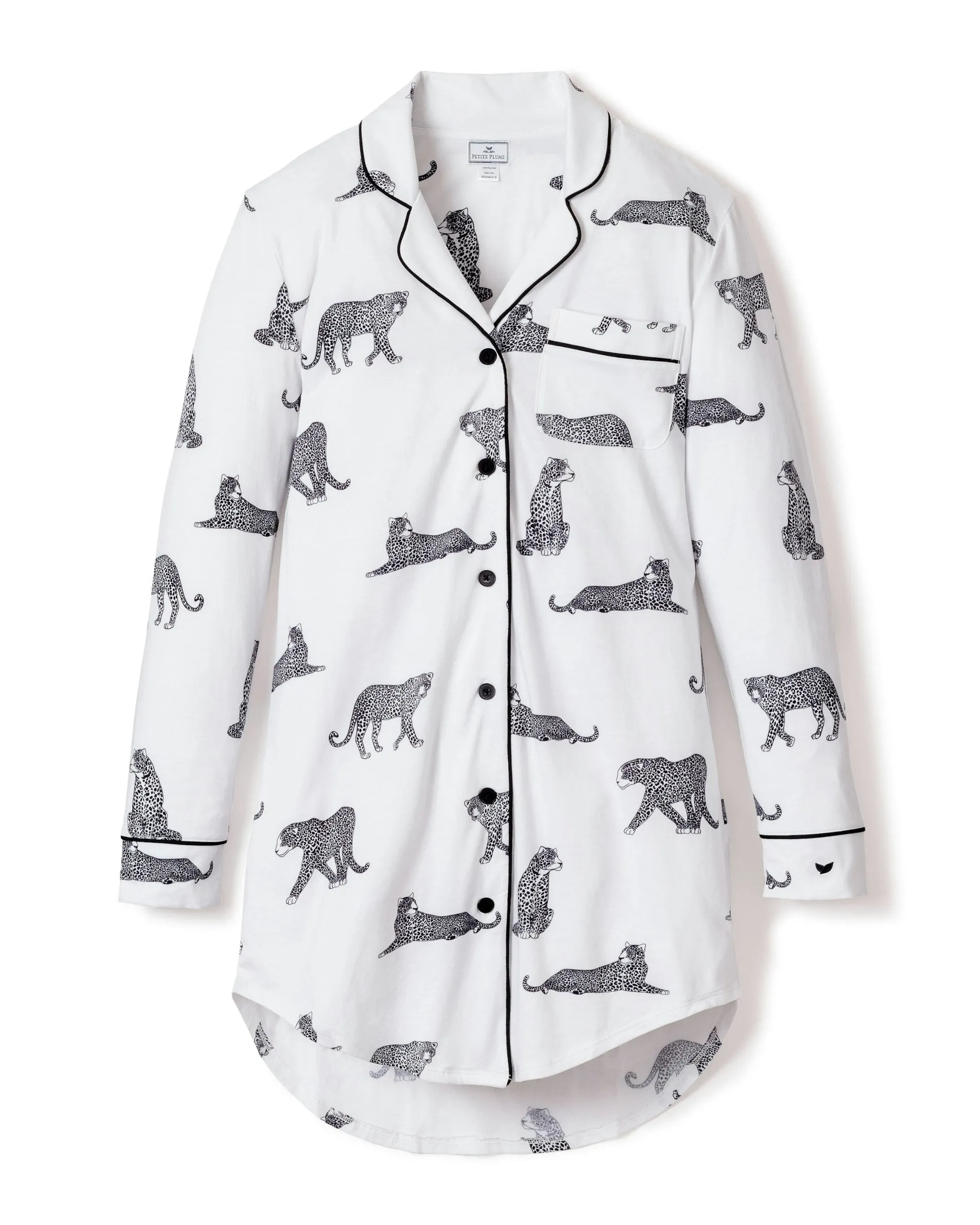 Women's Pima Nightshirt in Panthère de Paris sold by Petite Plume