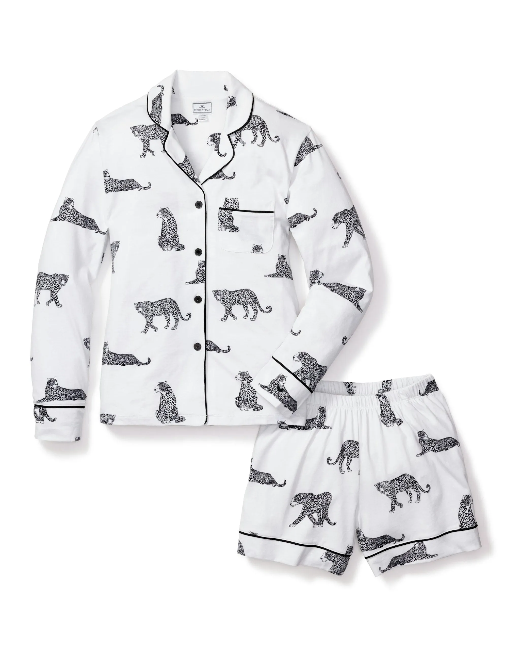 Women's Pima Long Sleeve Short Set in Panthère de Paris sold by Petite Plume