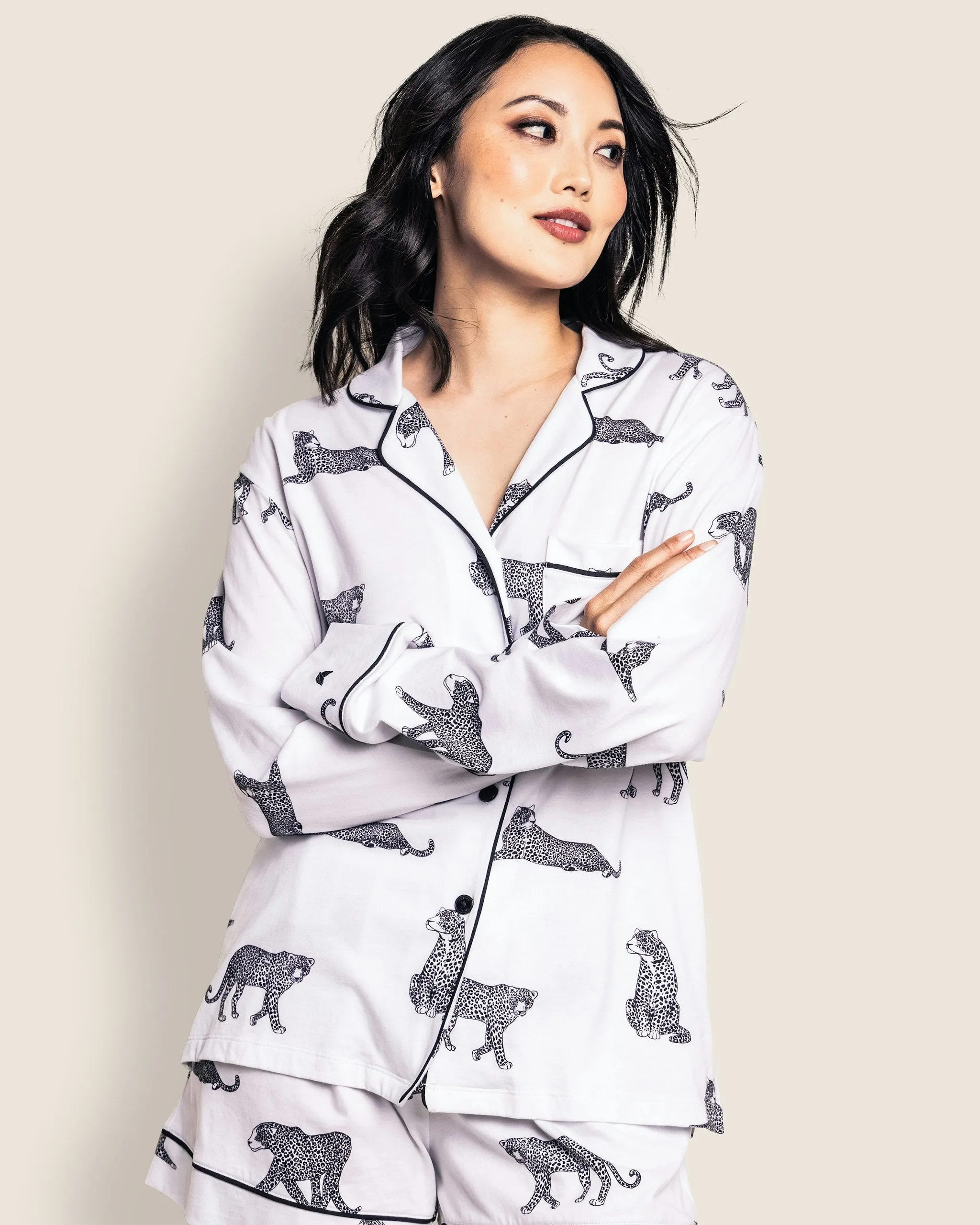 Women's Pima Long Sleeve Short Set in Panthère de Paris sold by Petite Plume product image thumbnail 4