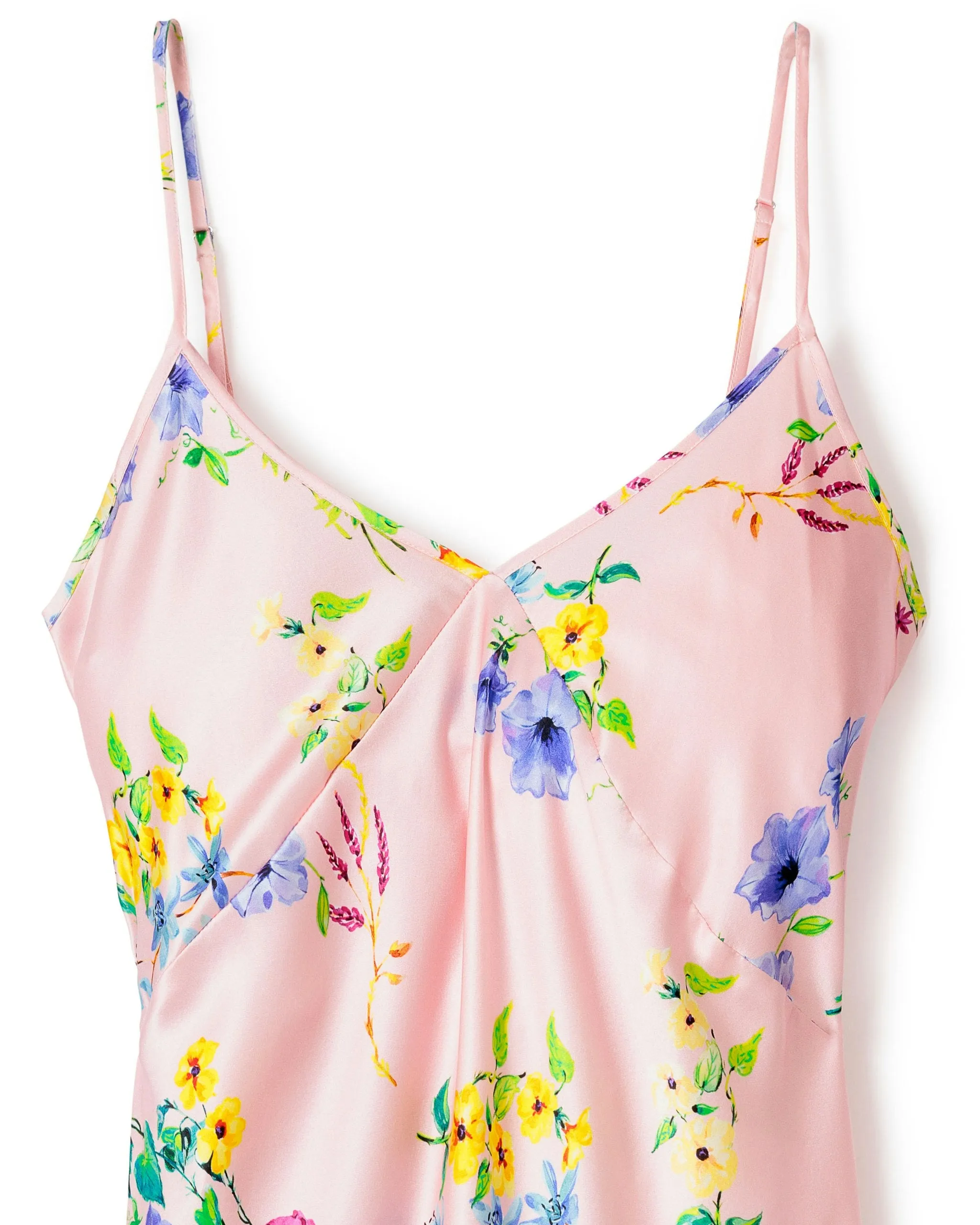 Women's Silk Cosette Nightgown in Blush Brilliant Botanical sold by Petite Plume product image thumbnail 4