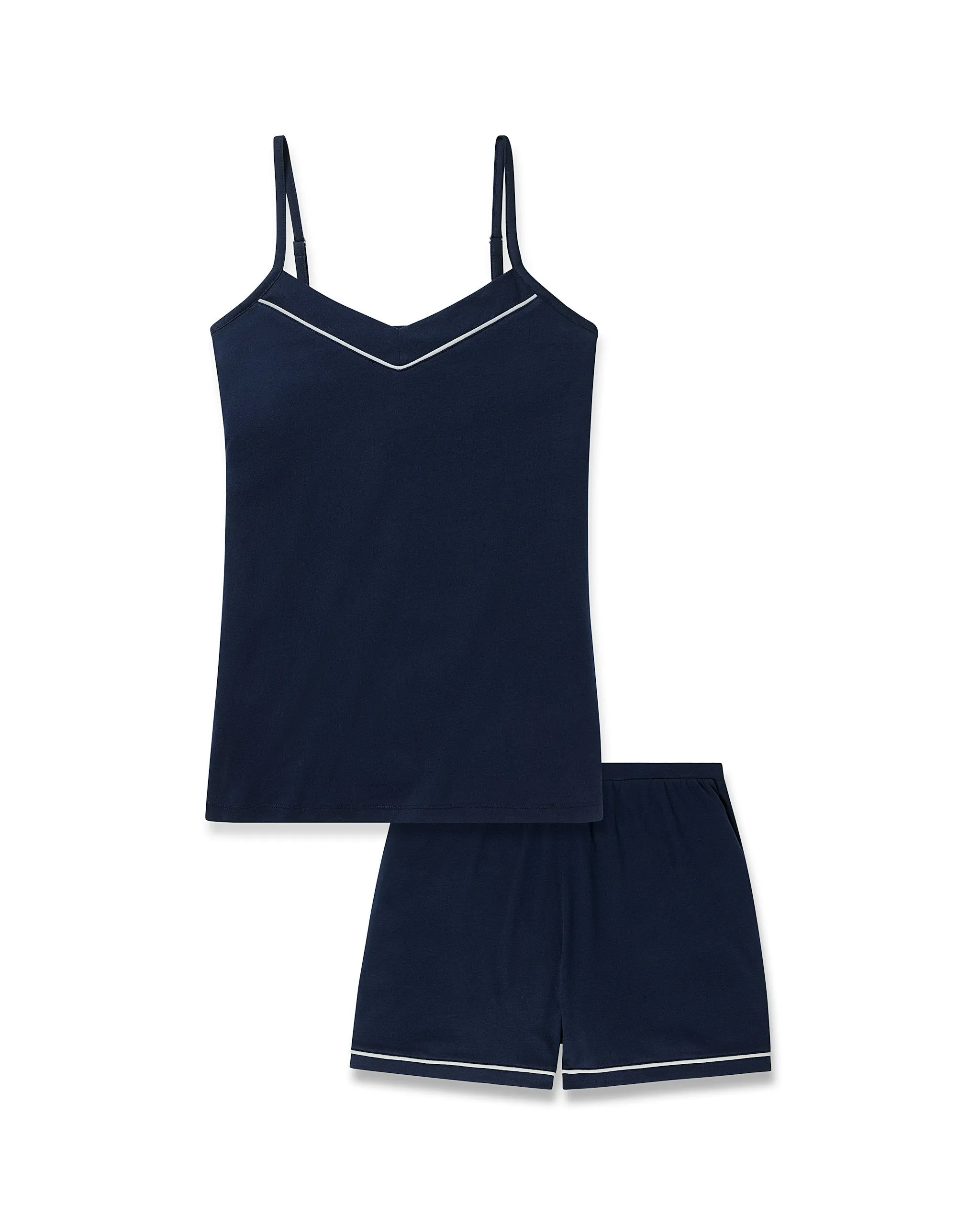 Women's Pima Sylvie Short Set in Navy sold by Petite Plume