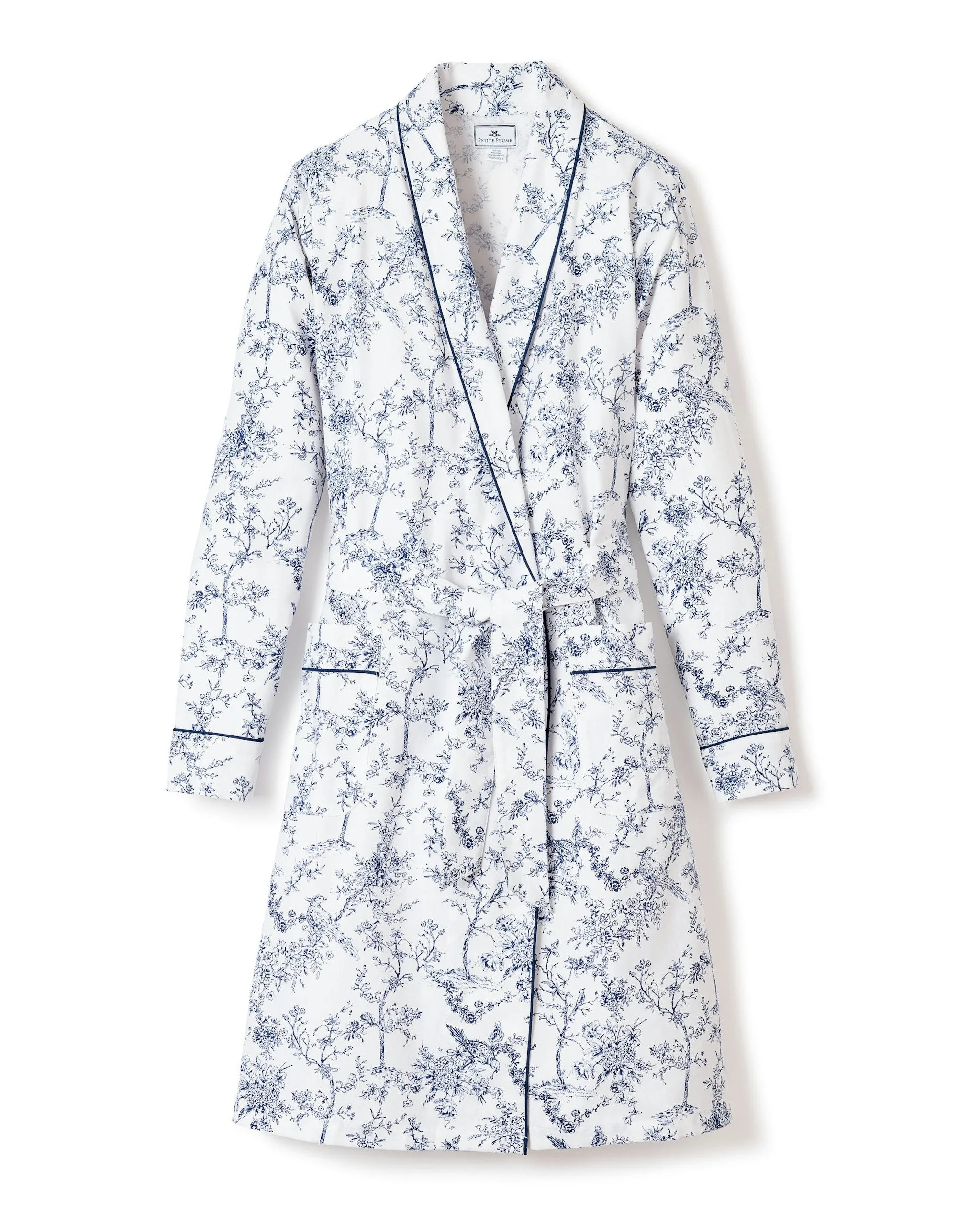 Women's Twill Robe in Timeless Toile sold by Petite Plume
