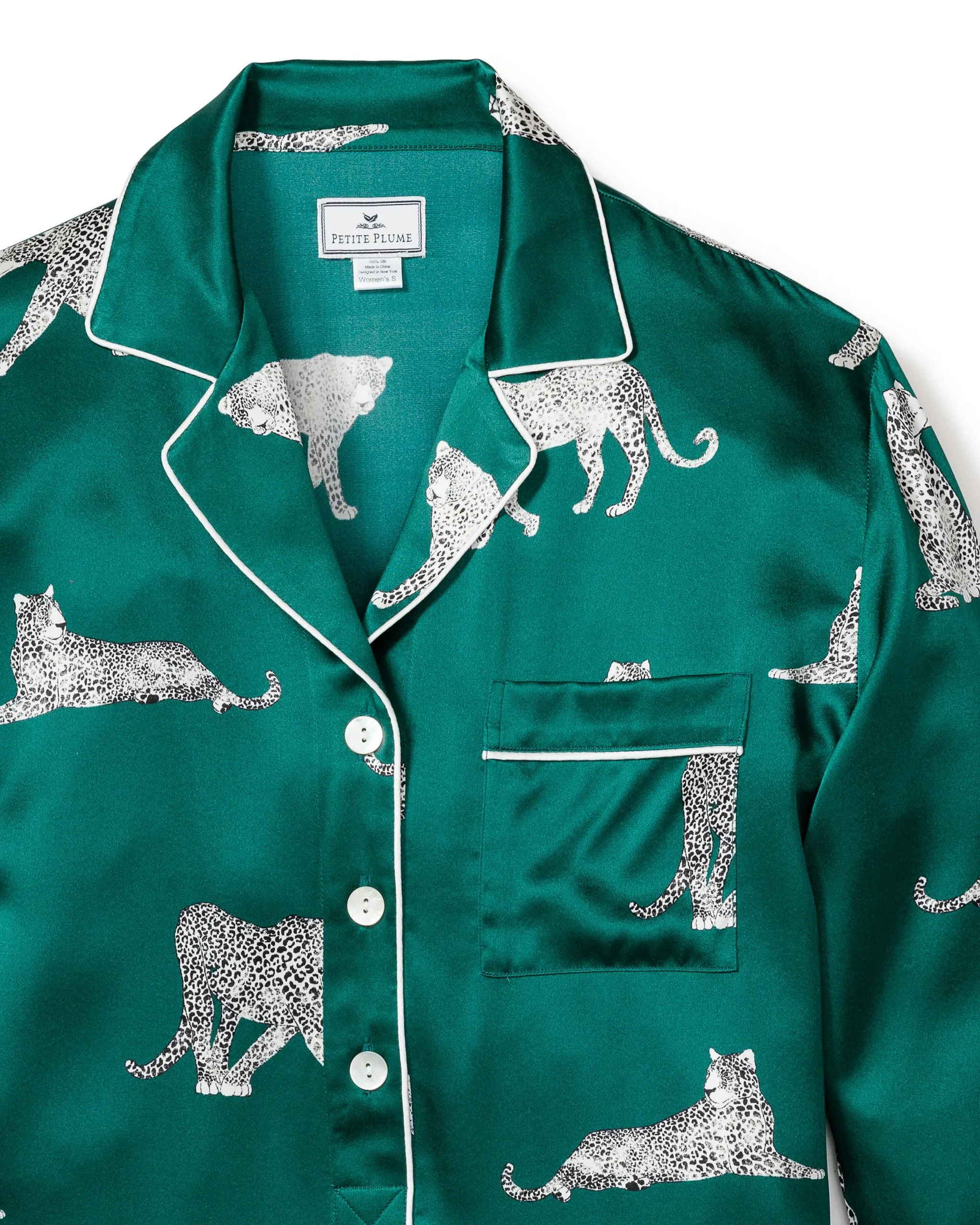 Women's Silk Nightshirt in Panthère De Luxe sold by Petite Plume product image thumbnail 4