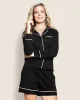 Women's Pima Long Sleeve Short Set in Black sold by Petite Plume
