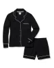 Women's Pima Long Sleeve Short Set in Black sold by Petite Plume